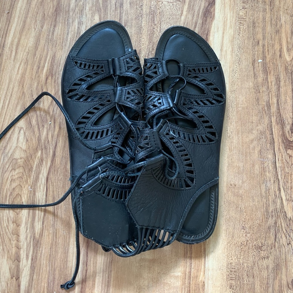 DV lace up black sandals